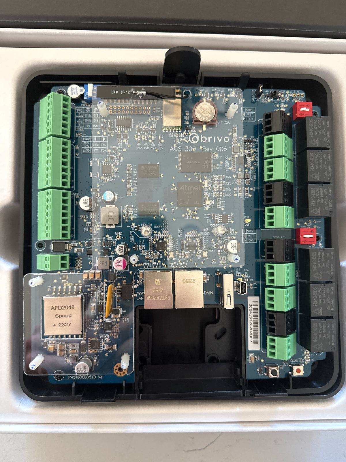 Brivo ACS300 compact access-control controller for up to two commercial doors and readers.