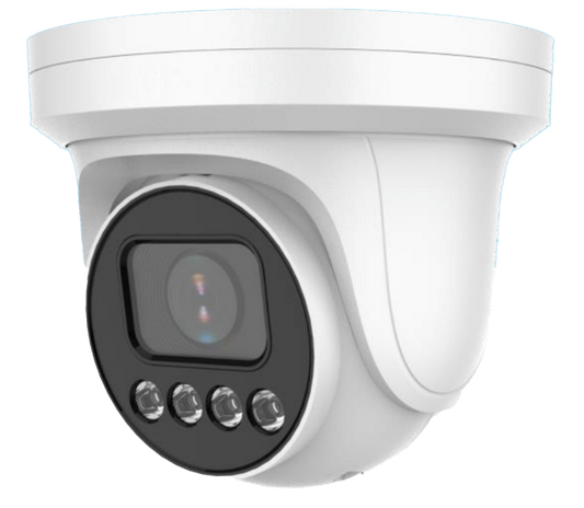Eagle Eye Networks DT02 4MP indoor/outdoor turret camera with motorized 2.7–13.4mm lens and Smart IR.