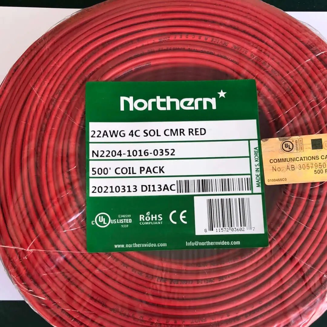 Wire 22 - 4C Solid PVC JKT RED 75C 300V - Avenger Security