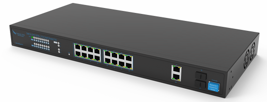 Eagle Eye SW20g 16-port Gigabit managed PoE+ switch with RJ45 and SFP uplinks
